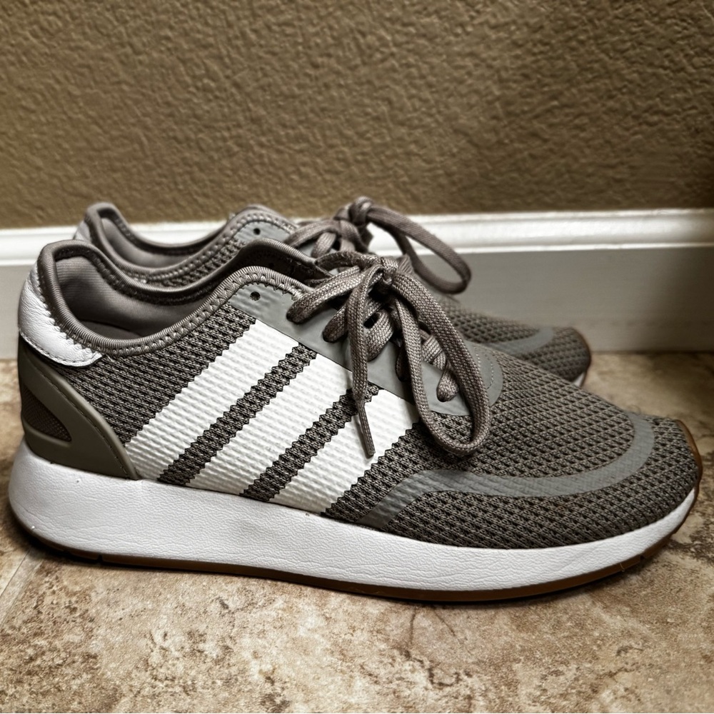 Adidas Gray and White Sneakers